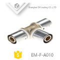 EM-F-A010 Brass reducing tee barb compression connecting pipe fitting